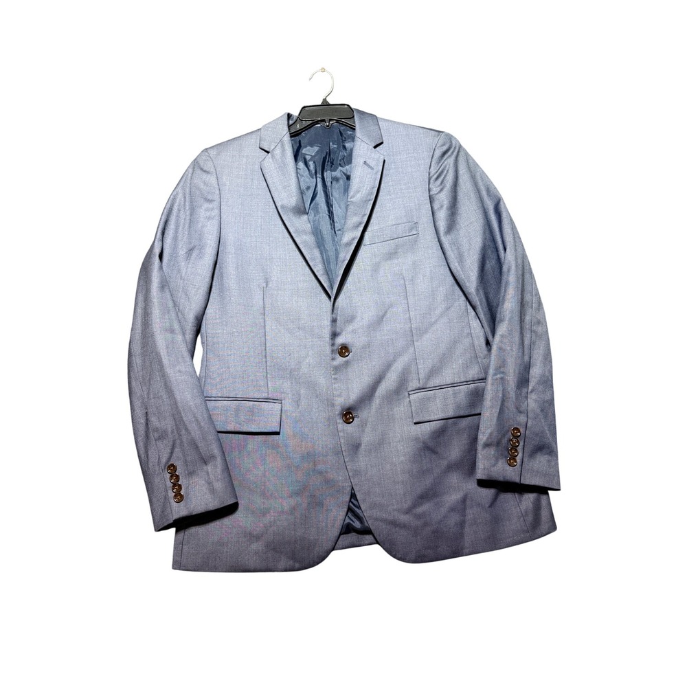J.Crew Thompson Suit Jacket Mens 42L Blue Excellent Wool Two Button Blazer